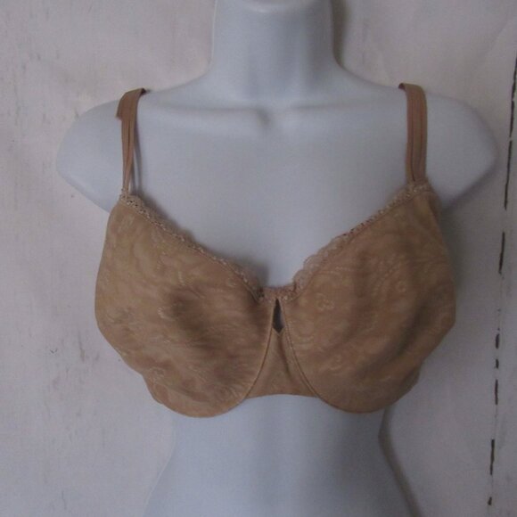 Soma Bra 38DDD Enticing Lift Balconet Beige Tan Lace Push Up Underwire - Picture 1 of 5